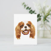 CavalierKingCharlesSpaniel_Epagneul Gesicht002 Postkarte (Stehend Vorderseite)