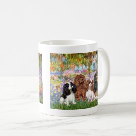 Cavaliers (4) - im Monet-Garten Kaffeetasse (VorderseiteRechts)