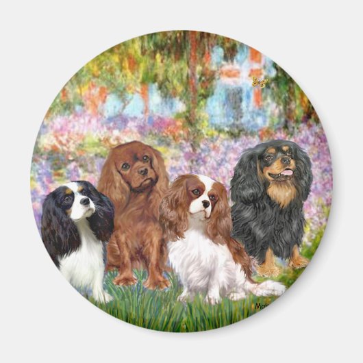 Cavaliers (4) - im Monet-Garten Magnet (Vorne)