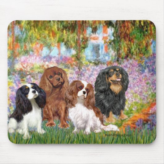 Cavaliers (4) - im Monet-Garten Mousepad (Vorne)