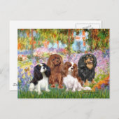 Cavaliers (4) - im Monet-Garten Postkarte (Vorne/Hinten)