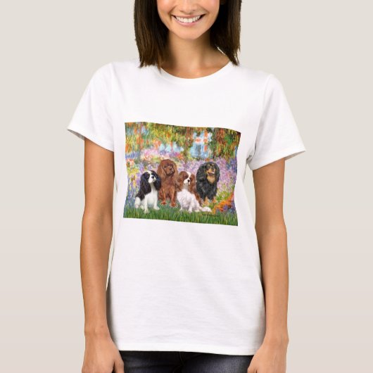Cavaliers (4) - im Monet-Garten T-Shirt (Vorderseite)