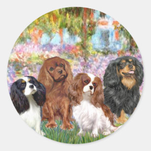 Cavaliers (4) - in Monets Garten Runder Aufkleber
