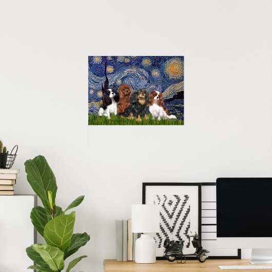 Cavaliers (4) - Starry Night Poster (Heimbüro)