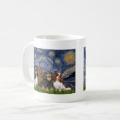 Cavaliers (vier) - Starry Night Kaffeetasse (Vorderseite Links)