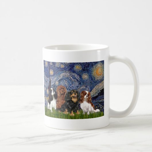 Cavaliers (vier) - Starry Night Kaffeetasse (Rechts)