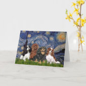 Cavaliers (vier) - Starry Night Karte (Gelbe Blume)