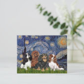 Cavaliers (vier) - Starry Night Postkarte (Stehend Vorderseite)
