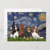 Cavaliers (vier) - Starry Night Postkarte (Vorne/Hinten)