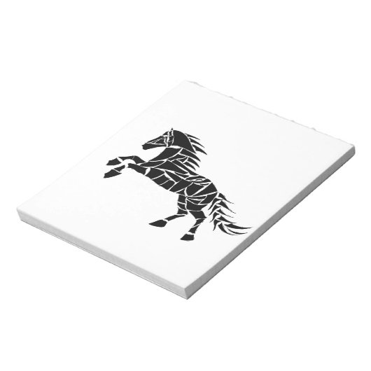 Cavallerone - Schwarzes Pferd Notizblock (Rotiert)
