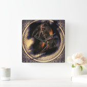 Cavalo Lusitano Quadratische Wanduhr (Zuhause)