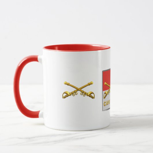 Cavalry Crossed Sabers Guidon Tasse (Links)