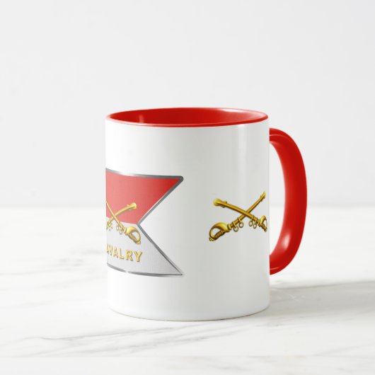Cavalry Crossed Sabers Guidon Tasse (VorderseiteRechts)