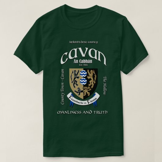 Cavan Ireland Irish Wappen Coat of Arms T-Shirt (Design vorne)
