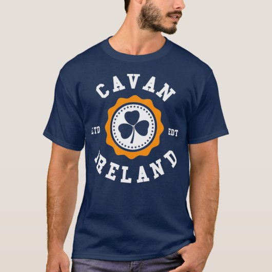 CAVAN Ireland Kleeblatt Irish Abzeichen T-Shirt (Vorderseite)