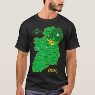 Cavan Ireland Landkreis Map Eire Irish Travel T-Shirt