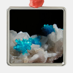 Cavansite auf Stilbite Ornament Aus Metall