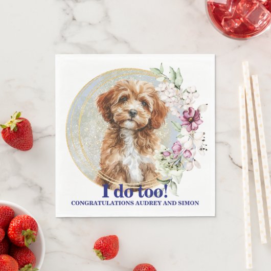 Cavapo Dog Wedding Napkins mit Hunde Foto Serviette (Beispiel)