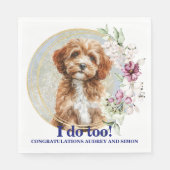 Cavapo Dog Wedding Napkins mit Hunde Foto Serviette (Vorderseite)