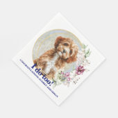 Cavapo Dog Wedding Napkins mit Hunde Foto Serviette (Ecke)
