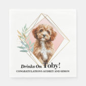 Cavapo Dog Wedding Napkins mit Hunde Foto Serviette (Vorderseite)