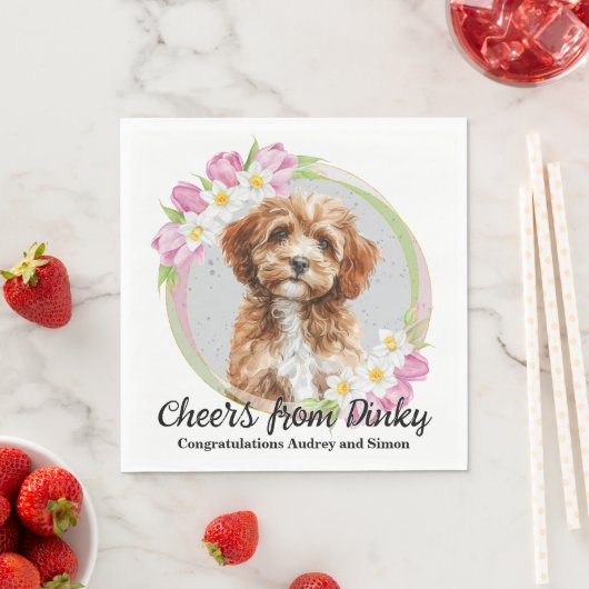 Cavapo Dog Wedding Napkins mit Hunde Foto Serviette (Beispiel)