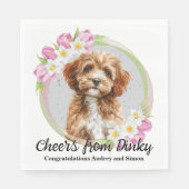 Cavapo Dog Wedding Napkins mit Hunde Foto Serviette (Vorderseite)