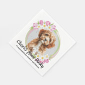 Cavapo Dog Wedding Napkins mit Hunde Foto Serviette (Ecke)
