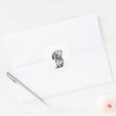 Cavapoo-Aufkleber, Hunde-Liebhaber-Illustration Quadratischer Aufkleber (Umschlag)