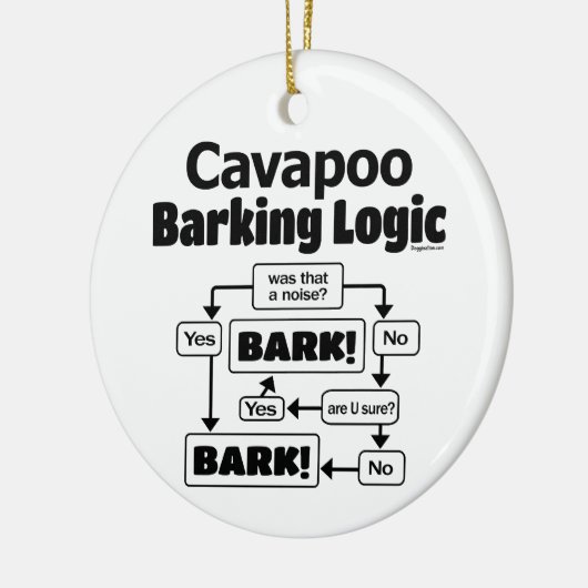 Cavapoo Barking Logic Keramik Ornament (Links)