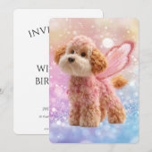Cavapoo Cavoodle Angel Fairy Birthday Einladung (Vorne/Hinten)