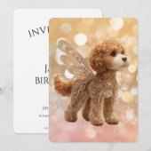 Cavapoo Cavoodle Angel Fairy Birthday Einladung (Vorne/Hinten)
