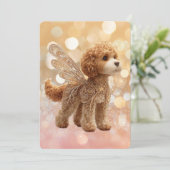 Cavapoo Cavoodle Angel Fairy Birthday Einladung (Stehend Vorderseite)
