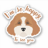 Cavapoo Cavoodle Cockerpoo Welpe Designer Hund Aufkleber (Vorderseite)