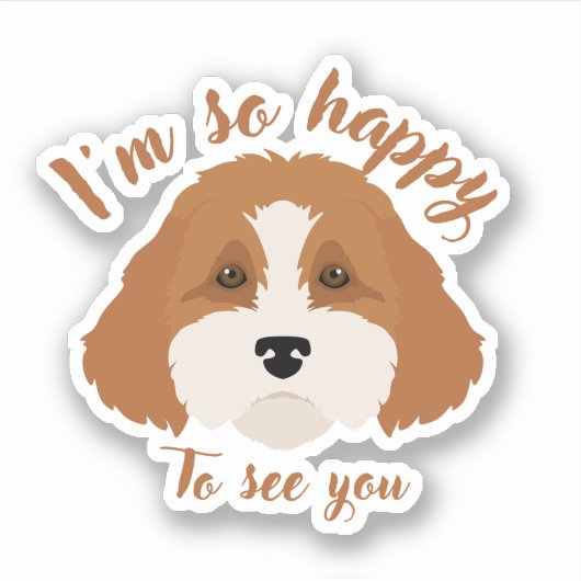 Cavapoo Cavoodle Cockerpoo Welpe Designer Hund Aufkleber (Vorderseite)