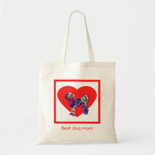 Cavapoo Cavoodle Dog Silhouette Red Best Dog Mama Tragetasche