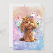 Cavapoo Cavoodle Engel Fee Geburtstag Einladung (Vorderseite)