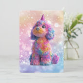 Cavapoo Cavoodle Geburtstag Einladung (Stehend Vorderseite)