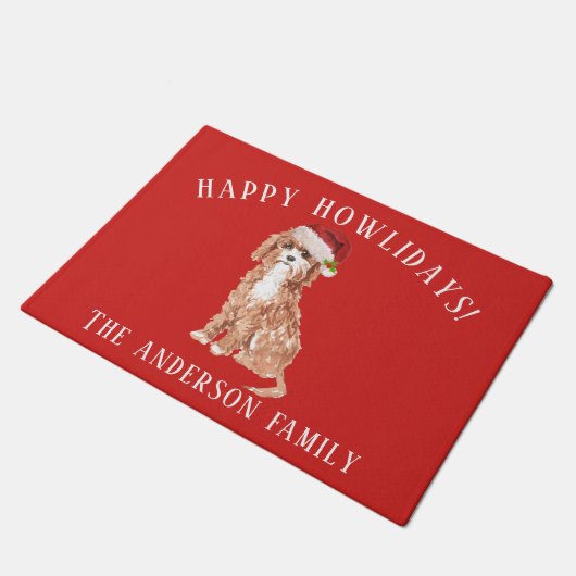 Cavapoo Christmas Fußmatte (Schrägansicht)
