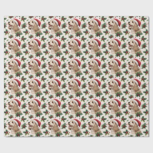 Cavapoo Christmas Wrapping Paper Geschenkpapier (Flach)