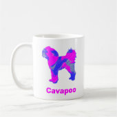 Cavapoo Crazy Hot Pink und Blue White Coffee Tasse (Links)