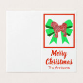 Cavapoo Designer Weihnachtshund & Grüner Bow-Tag (Außenseite Aufgefaltet)