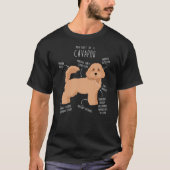 Cavapoo Dog Anatomy, Cute Funny Tan Cavoodle Pet M T-Shirt (Vorderseite)