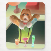 Cavapoo Dog Barkeeper Cocktails zubereiten Mousepad (Vorne)