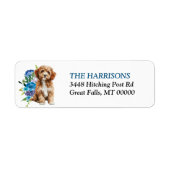 Cavapoo Dog Blue Floral (Vorne)