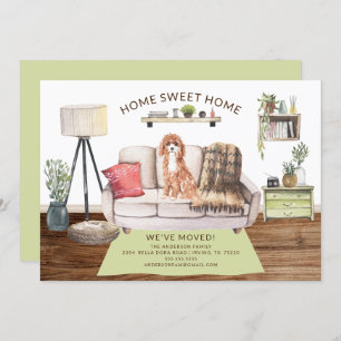 Cavapoo Dog Moving Ankündigung