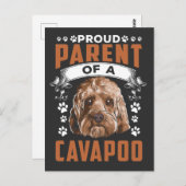 Cavapoo Dog Parent Niedlicher Welpenbesitzer Postkarte (Vorne/Hinten)