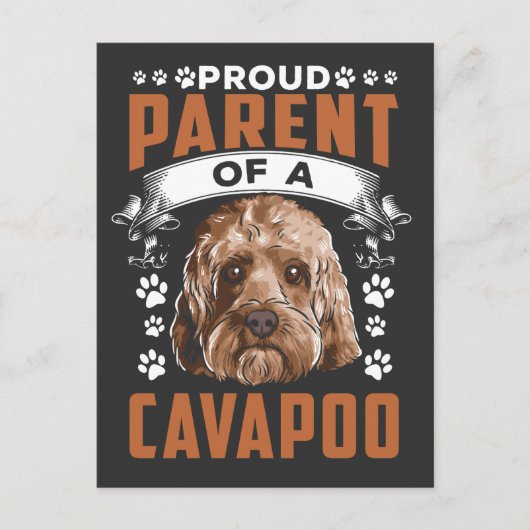 Cavapoo Dog Parent Niedlicher Welpenbesitzer Postkarte (Vorderseite)