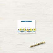 Cavapoo Dog & Paw Gelb & Blau Grids Post-it Klebezettel (Auf Schreibtisch)