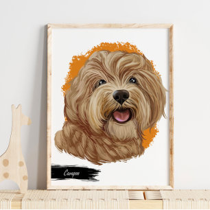 Cavapoo Dog Portrait   Portrait für benutzerdefini Poster